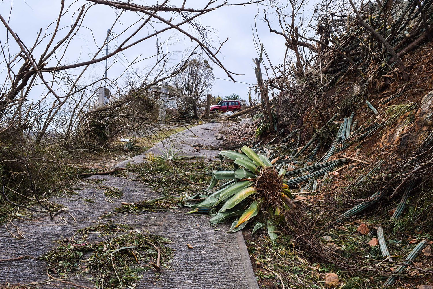 St. Croix, U. S. Virgin Islands – October 26, 2017: Showing devastation from hurricanes Irma & Maria