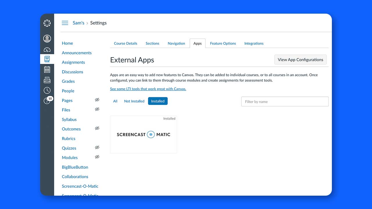 Adding Canvas LTI Plugin