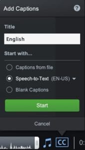 add captions for accessibility