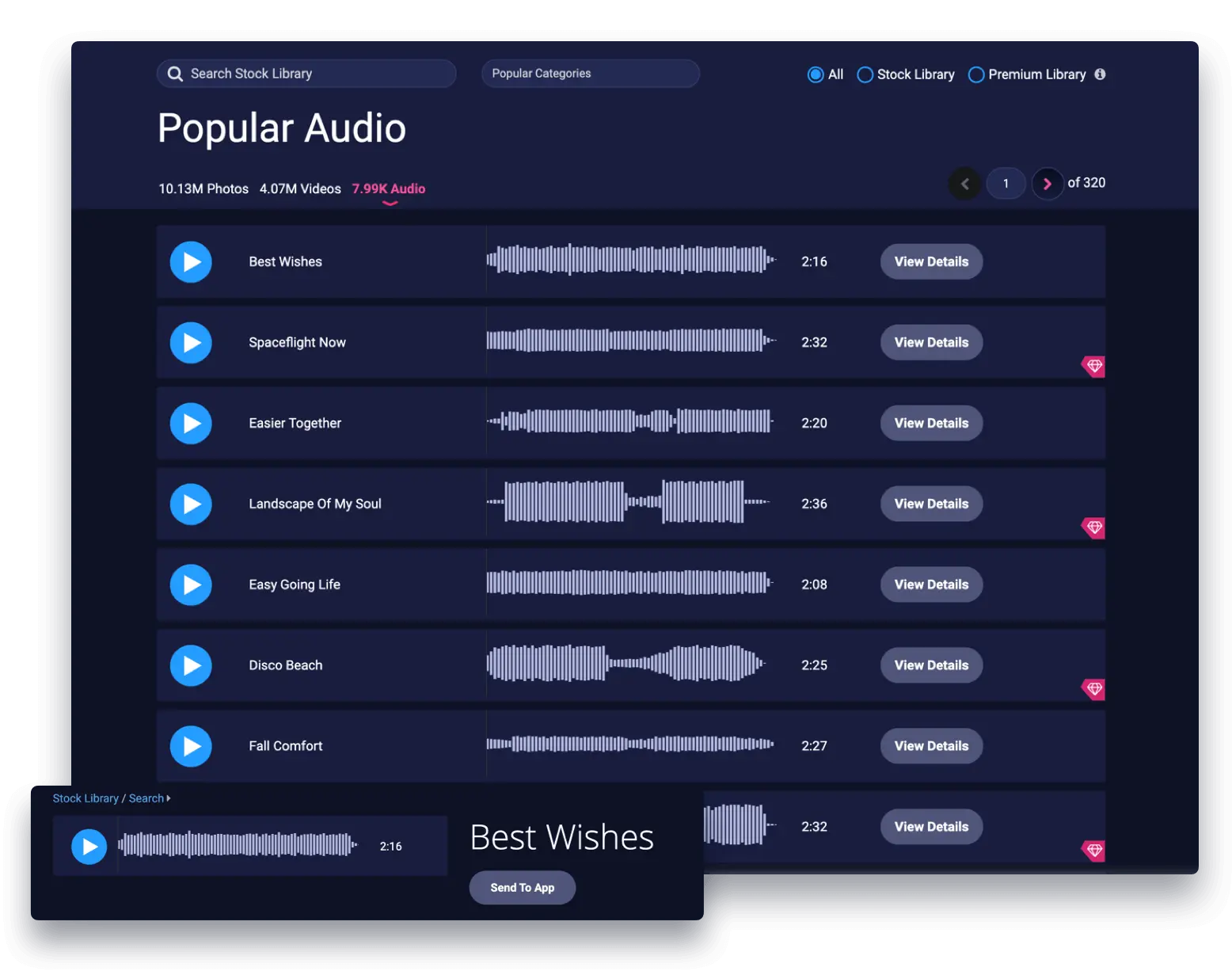 Premium stock music library with thousands of commercially licensed audio clips